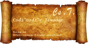 Császár Tivadar névjegykártya