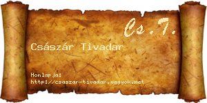 Császár Tivadar névjegykártya