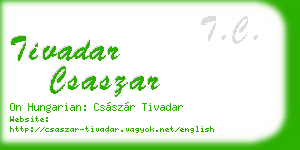 tivadar csaszar business card